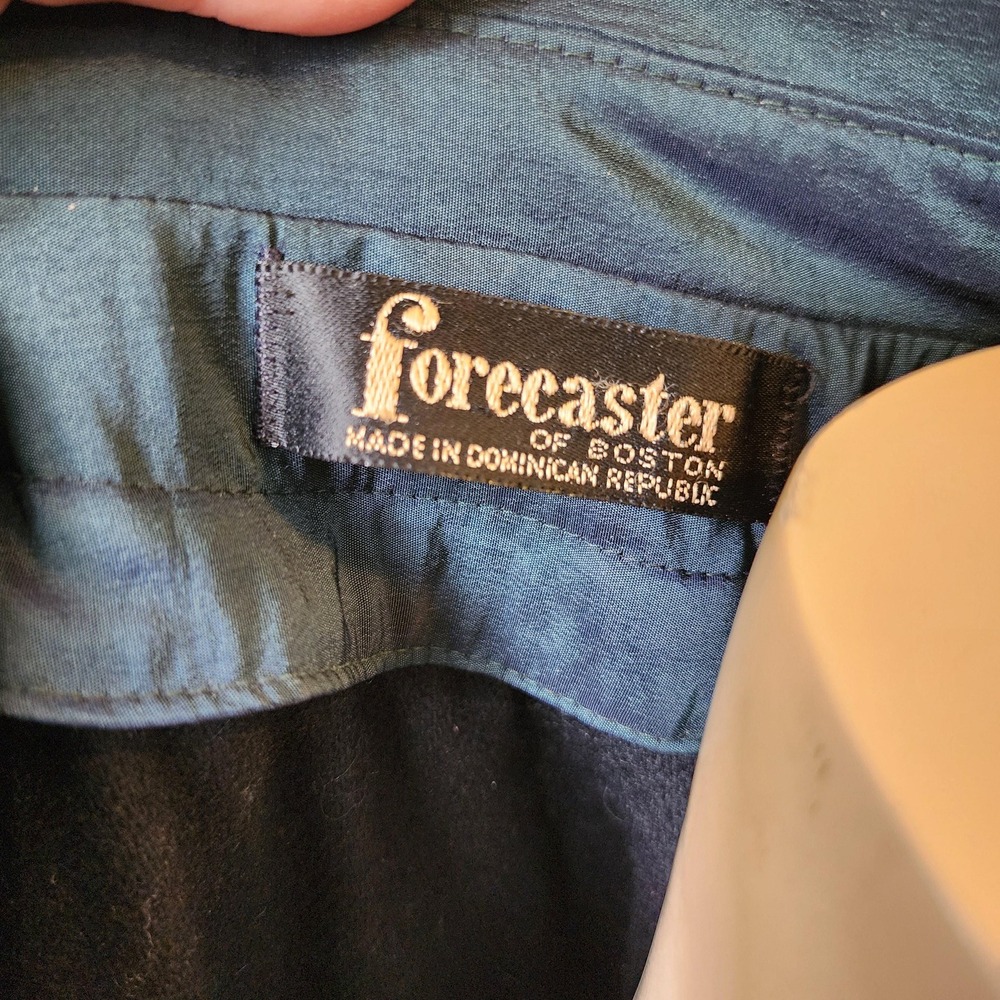 Forecaster of Boston Blue Green Iridescent Trench Coat Removable Liner 13/14 - Picture 8 of 11